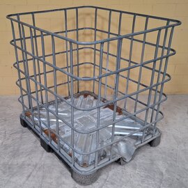 IBC Gitterboxen auf Palette Stahl-PE-Mix stark gebraucht