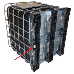 SCHWARZER TANK 1000-Liter IBC EX auf Komposit-Palette mit Algenschutz