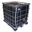 Regentonne Schwarz 1000l auf Stahl-Kunststoff-Palette
