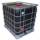 Regentonne Schwarz 1000l mit 3'' Auslauf auf Stahl-Palette