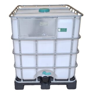 IBC Container 1000 Liter NEU (neue Blase) auf Kunststoff-Palette für Lebensmittel