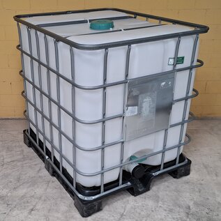 Trinkwasser IBC Container 1000 Liter NEU (mit neuer Blase 3") auf Kunststoff-Palette lebensmittelecht