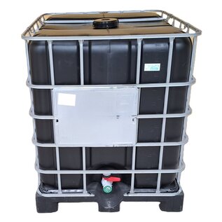 IBC Wassertank für Lebensmittel mit UV Schutz 1000 Liter NEU (mit neuer SCHWARZER Blase) auf Kunststoff-Palette