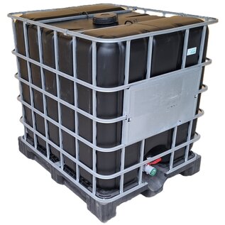 IBC Wassertank für Lebensmittel mit UV Schutz 1000 Liter NEU (mit neuer SCHWARZER Blase) auf Kunststoff-Palette