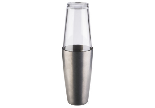 APS-Germany Cocktailshakerset “Boston” | 2-delig | Shaker Ø 9 cm x 30 cm  | Glas 0.40 liter | RVS Shaker 0.70 liter | Mat RVS