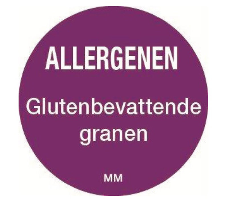 Allergie granen sticker rond 25 mm 1000/rol