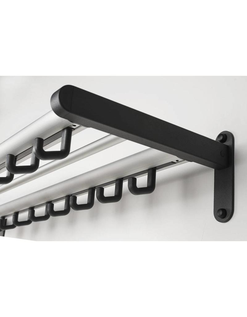 Functionals Functionals Tertio W2 aluminium wandkapstok met haken
