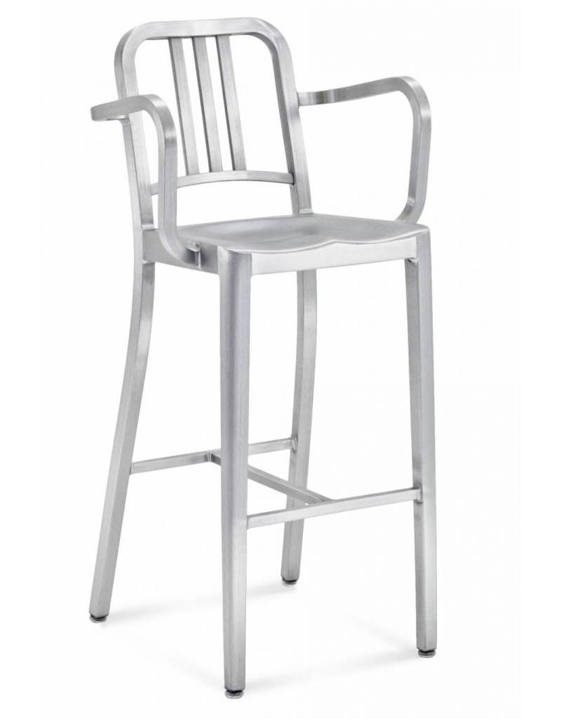 Emeco Emeco Navy Barstool - barkruk met armleuningen