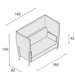 Alias Alias Eleven high back akoestische tweezits bank