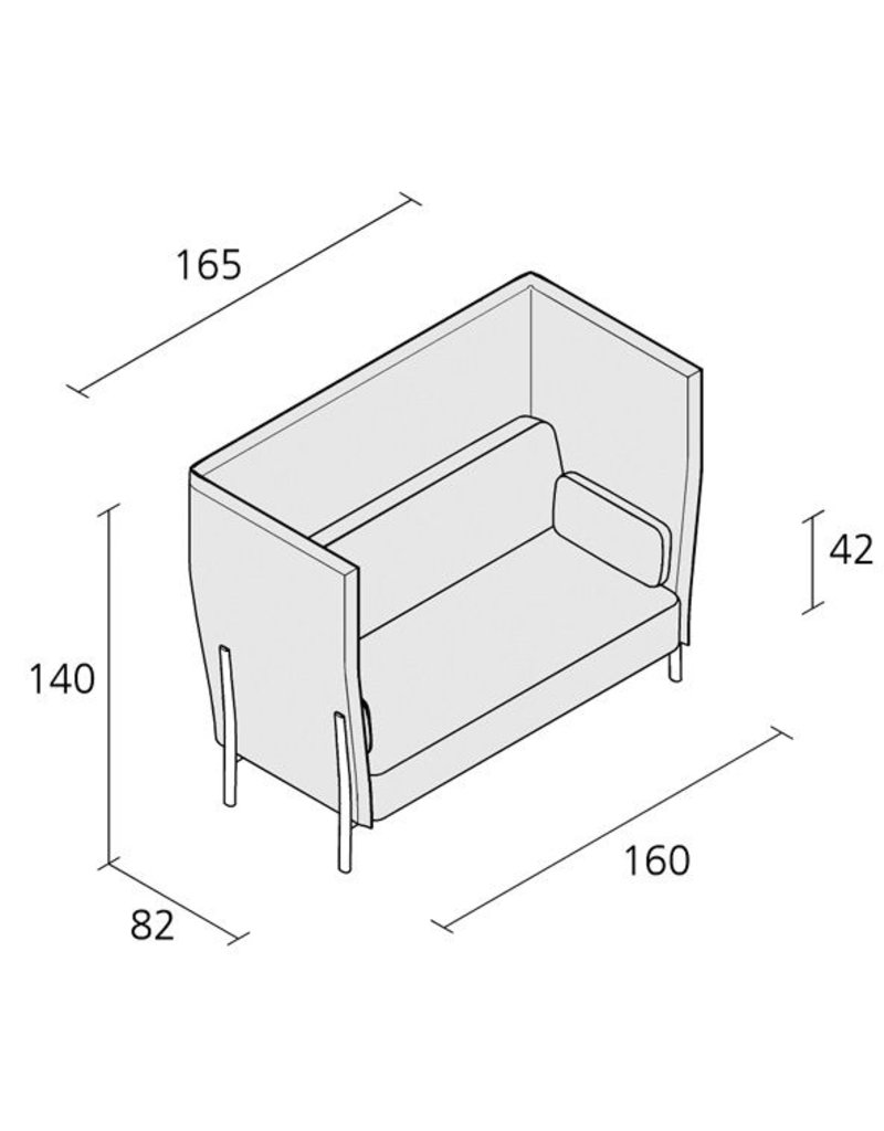 Alias Alias Eleven high back akoestische tweezits bank