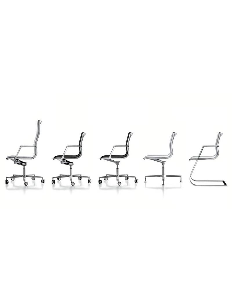 Luxy Luxy Nulite conferentiestoel, leer ribbed, frame chroom