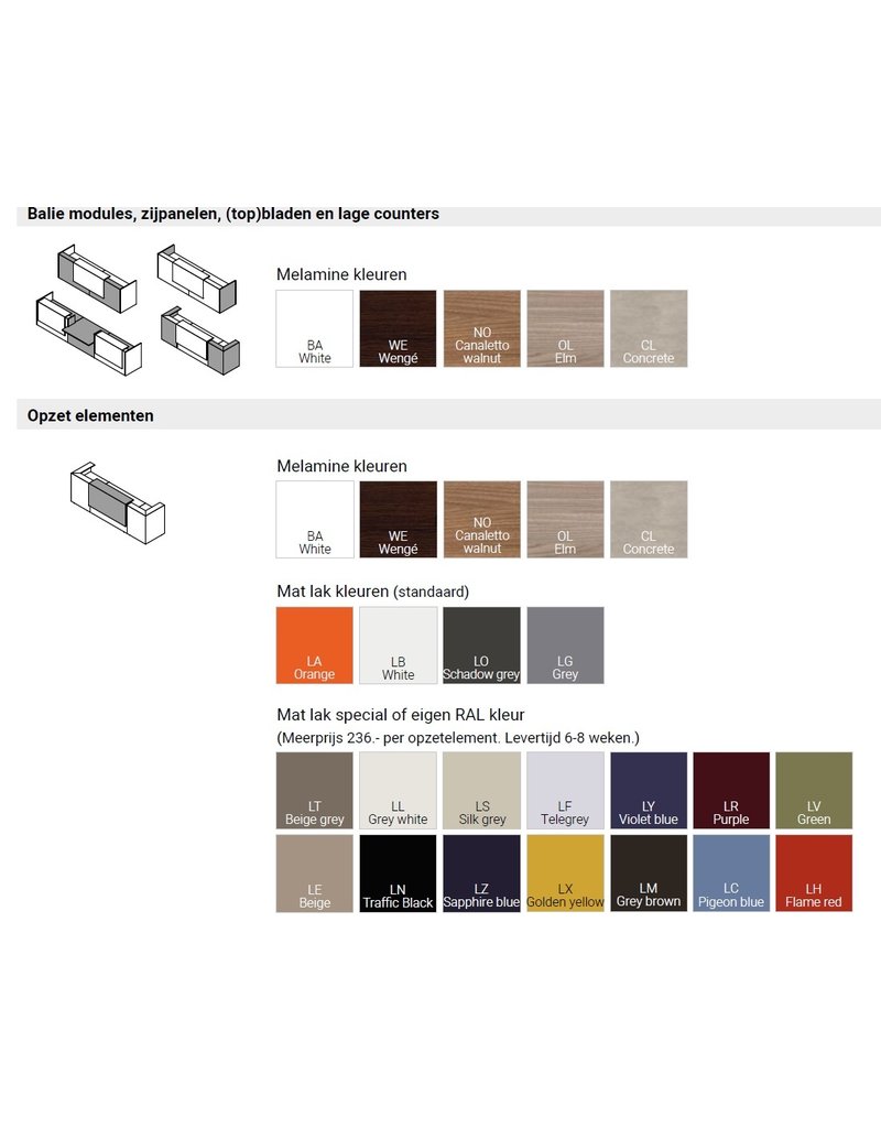 Officity Officity Z2 U-vorm modulaire receptiebalie