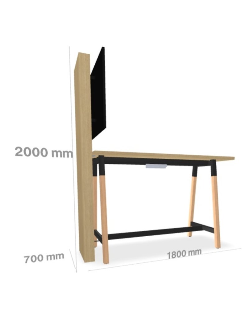 MDD MDD OGI-W hoge vergadertafel met scherm voorbereiding