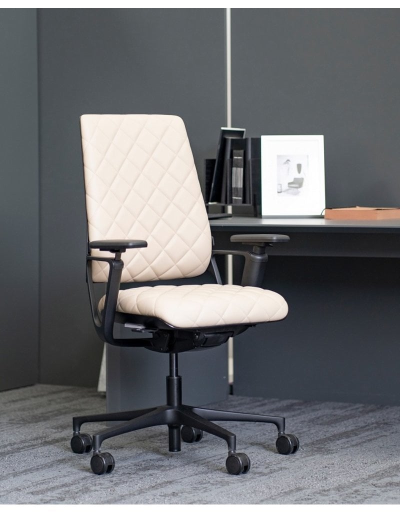 Klöber Klober Connex leren bureaustoel met diamant stiksel