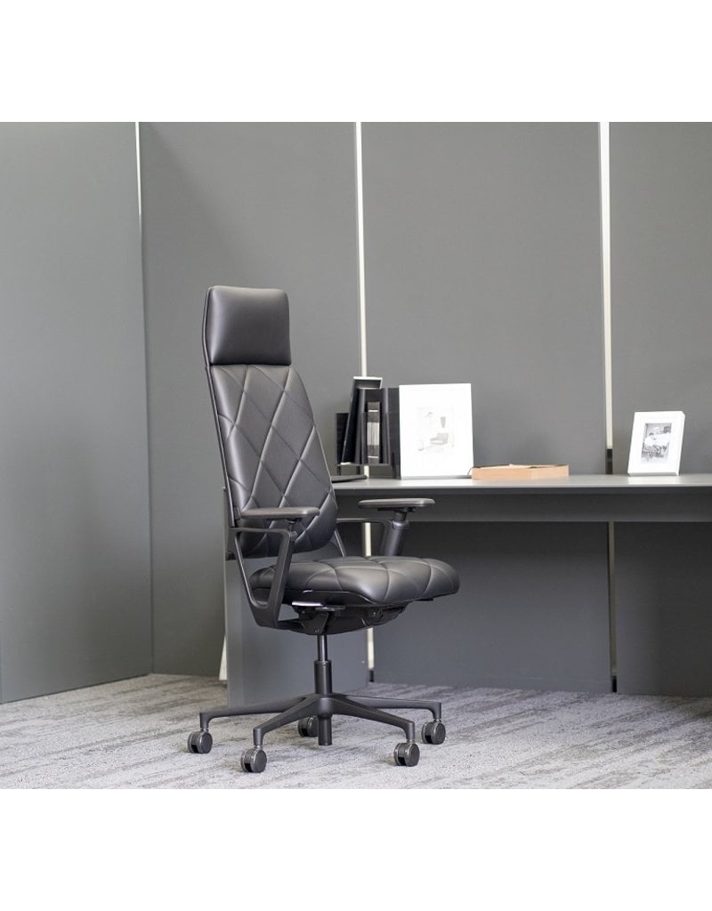 Klöber Klober Connex hoge leren bureaustoel met diamant stiksel