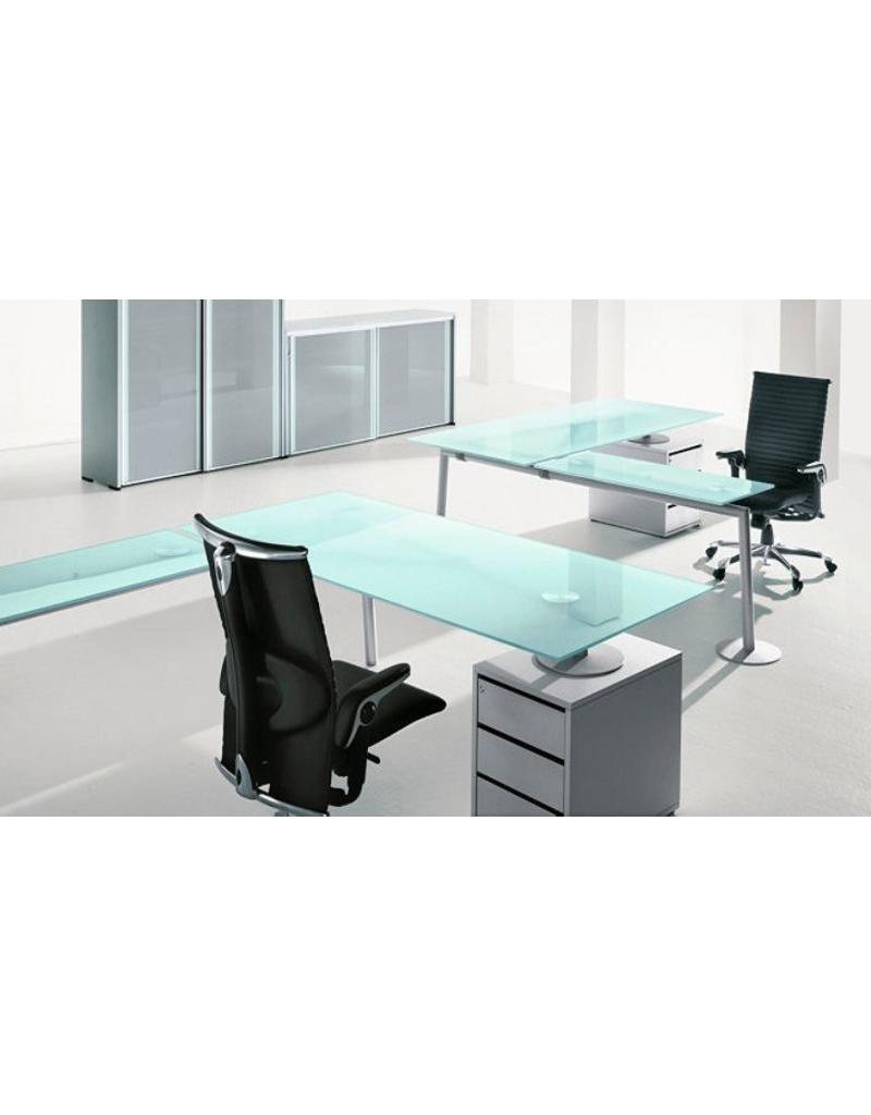 Vermomd rechtdoor Baffle Ultom Isotta bureau met glas - Design Online Meubels