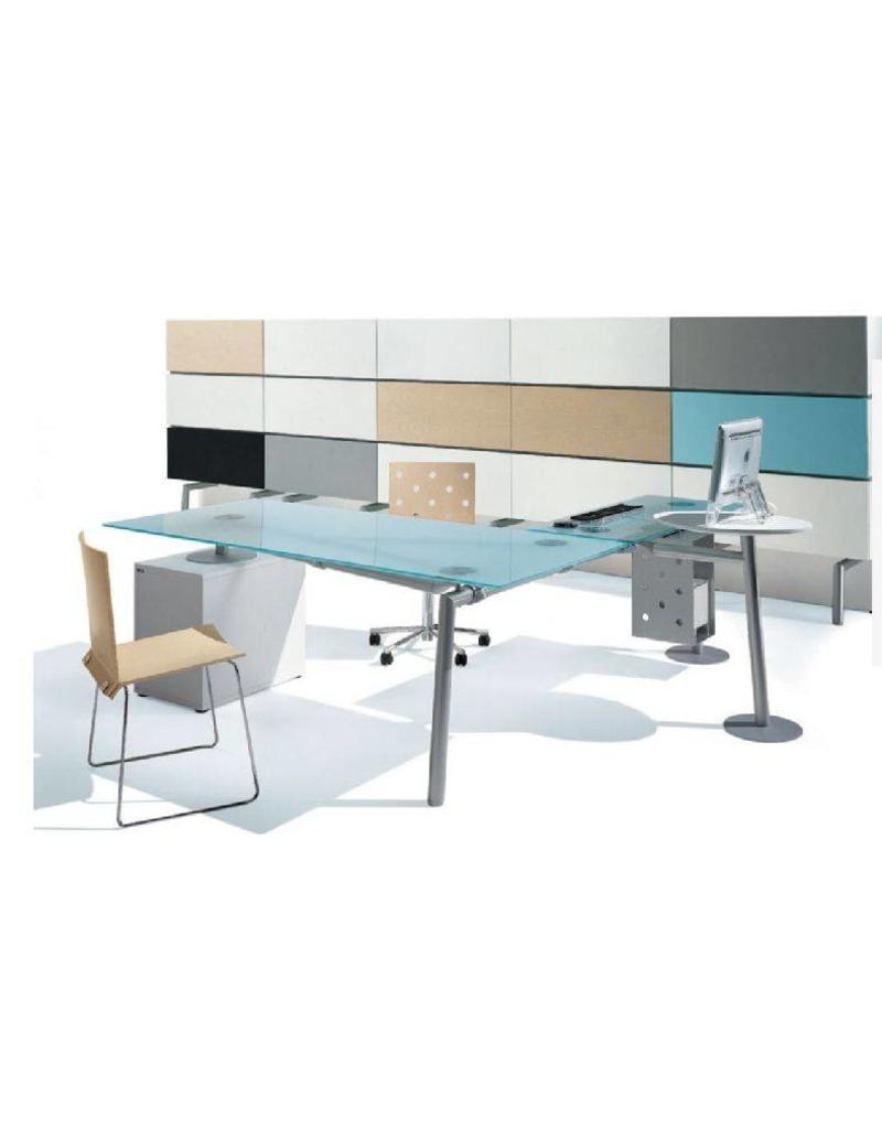 Vermomd rechtdoor Baffle Ultom Isotta bureau met glas - Design Online Meubels