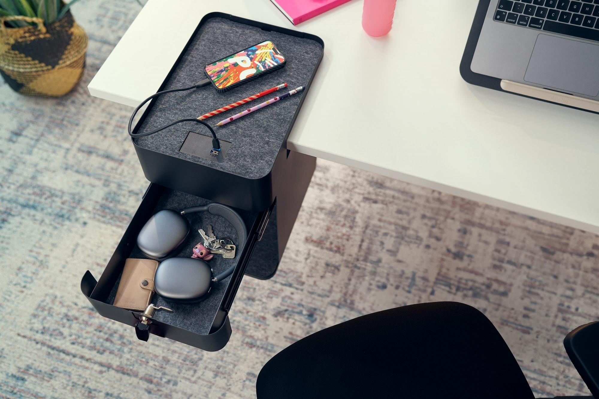 Dataflex Bento 903 Nero: Cassetta Portaoggetti Ergonomica Per Laptop, Tablet E Documenti