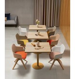 Quinti Quinti Deep Plastic stoel met houten frame