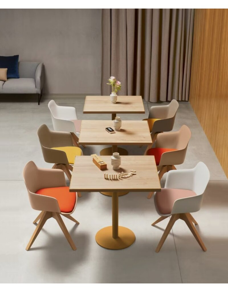 Quinti Quinti Deep Plastic stoel met houten frame