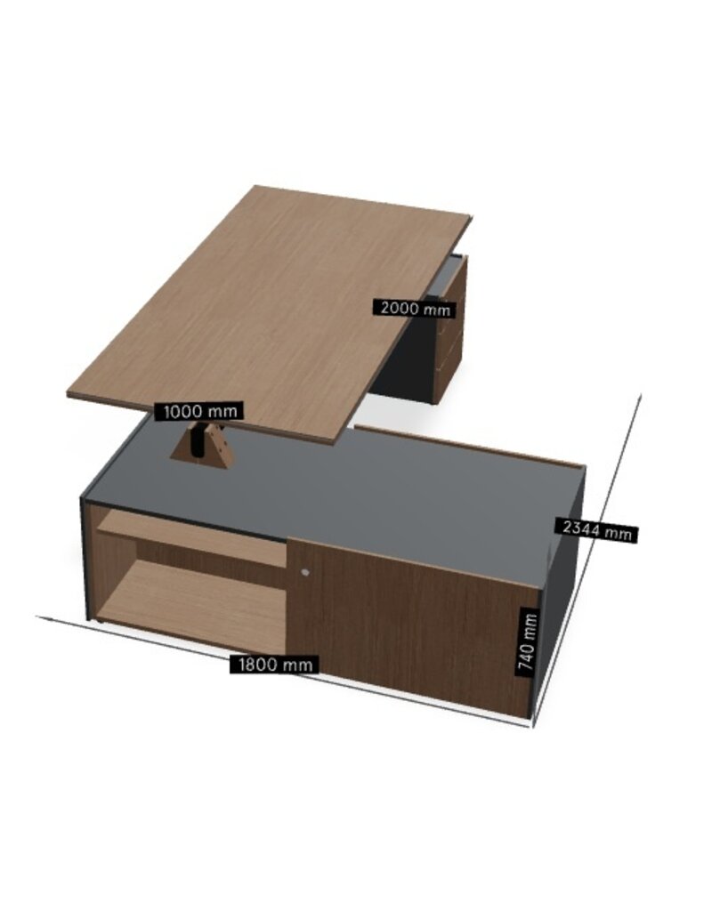 MDD MDD Viga storage bureau (fineer) met ladeblok en dressoir