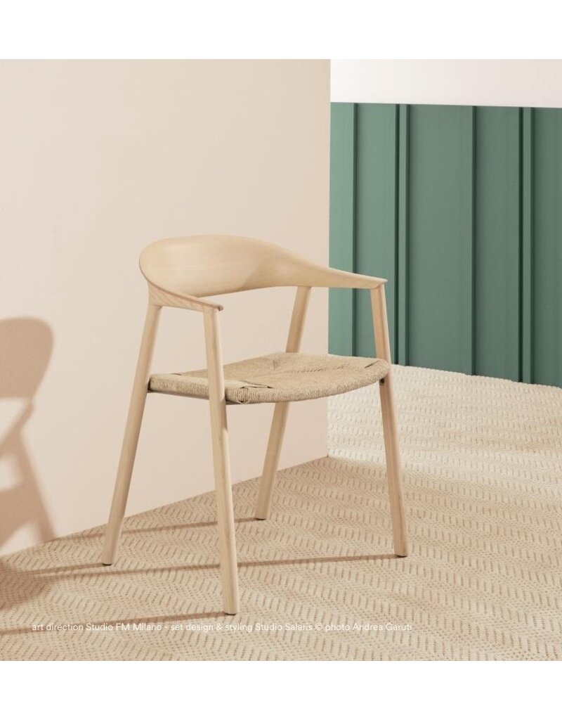 Pedrali Pedrali Héra houten stoel met cellulose touw zitting