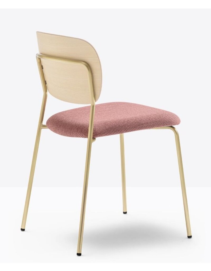 Pedrali Pedrali Jazz houten rugleuning met stoffen zitting