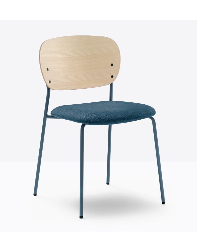 Pedrali Pedrali Jazz houten rugleuning met stoffen zitting