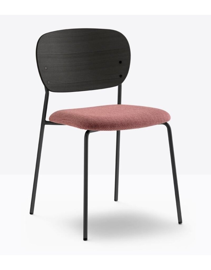 Pedrali Pedrali Jazz houten rugleuning met stoffen zitting