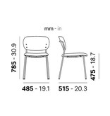 Pedrali Pedrali Jazz houten rugleuning met stoffen zitting