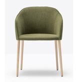 Pedrali Pedrali Laja 2 gestoffeerde fauteuil met houten poten