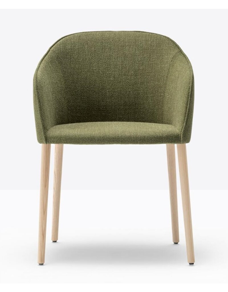 Pedrali Pedrali Laja 2 gestoffeerde fauteuil met houten poten