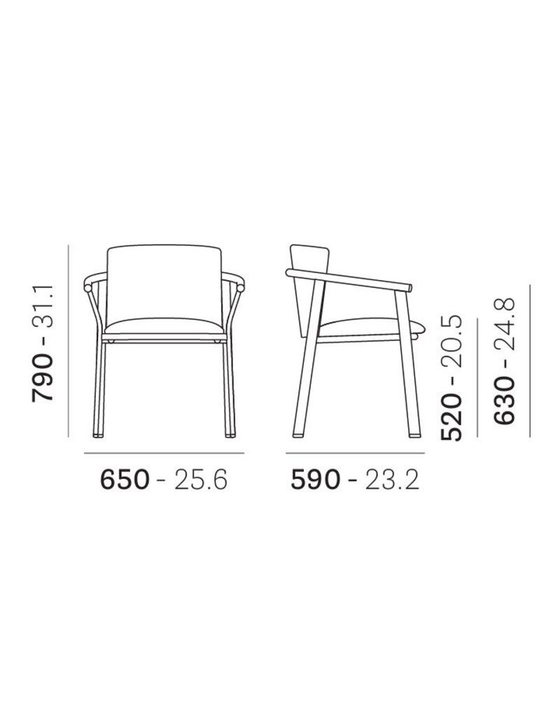 Pedrali Pedrali Lamorisse stoel met omhullend kussen en aluminium frame