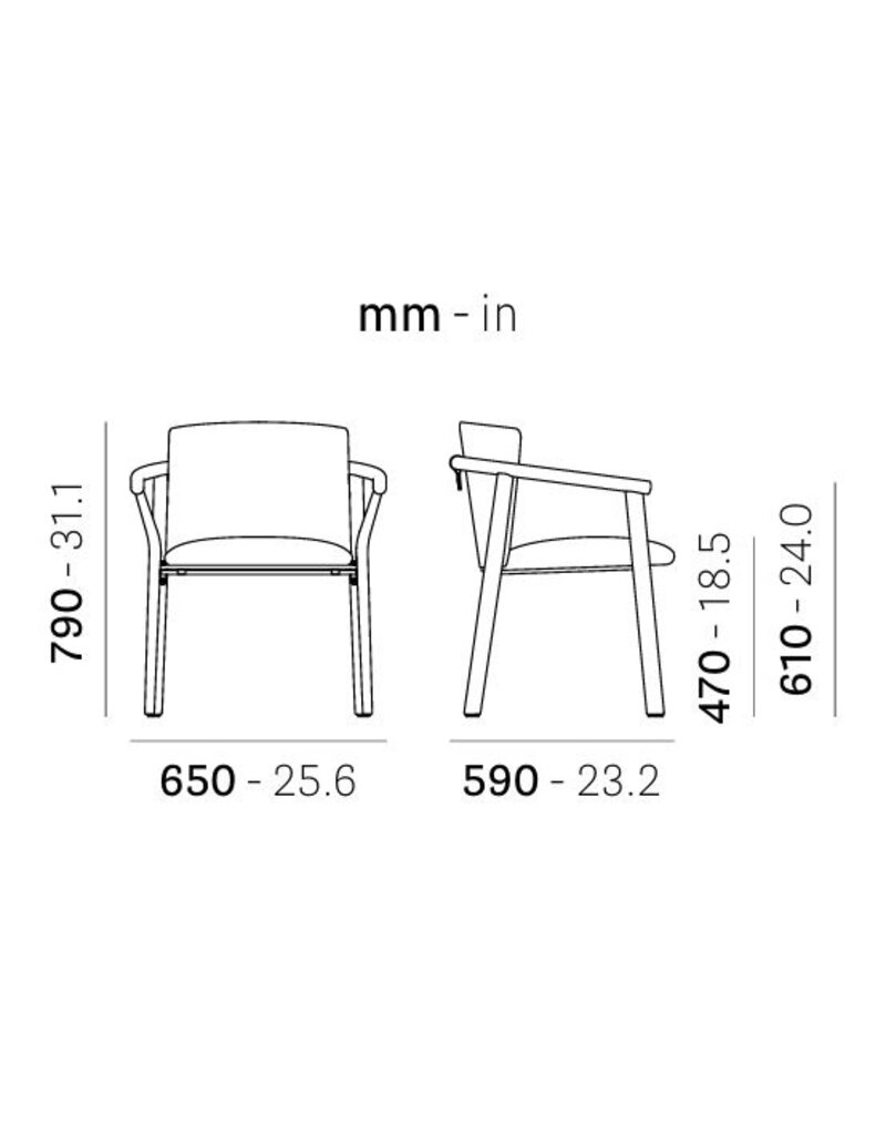 Pedrali Pedrali Lamorisse stoel met omhullend kussen en houten frame
