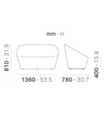 Pedrali Pedrali Log tweezitsbank van polyurethaan schuim