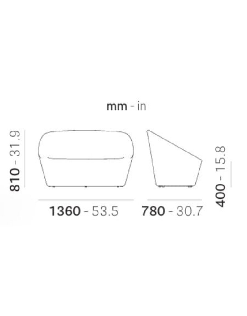 Pedrali Pedrali Log tweezitsbank van polyurethaan schuim