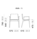 Pedrali Pedrali Malmö stoel met armleuningen en gestoffeerde zitting