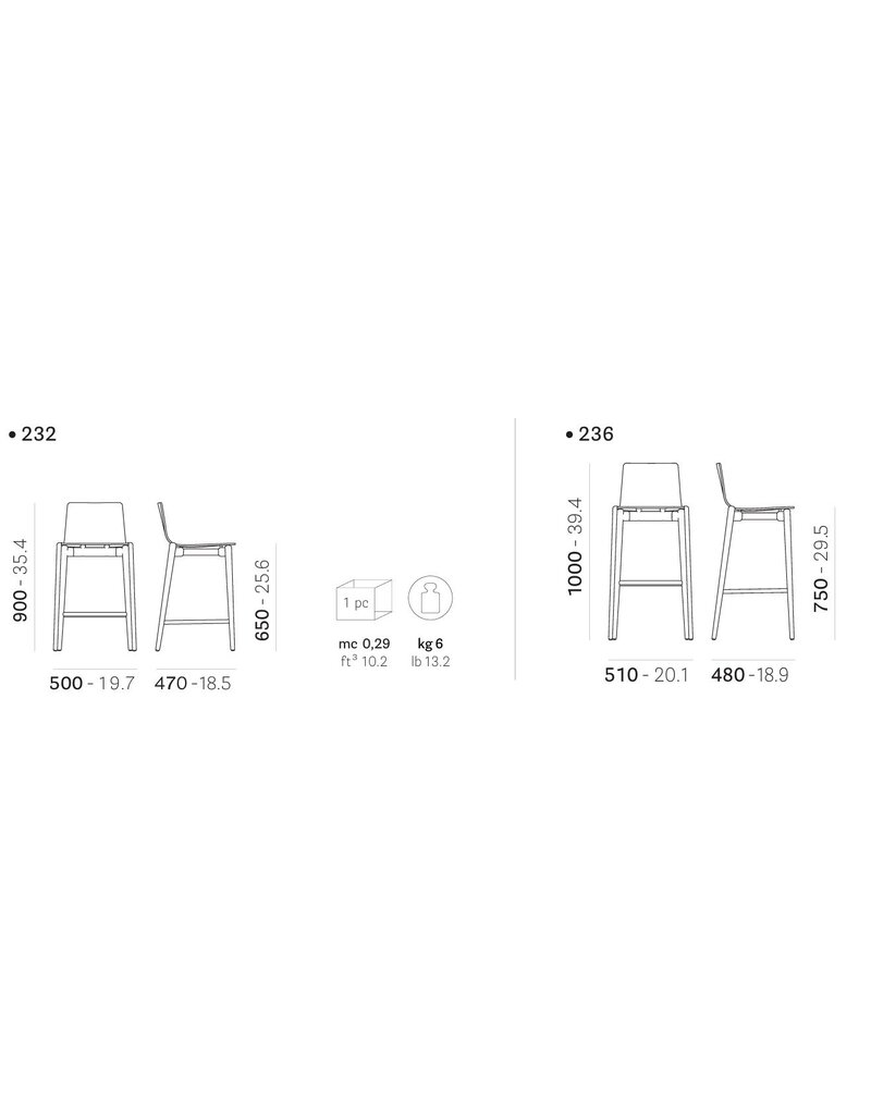 Pedrali Pedrali Malmö essenhouten kruk, verschillende zithoogte