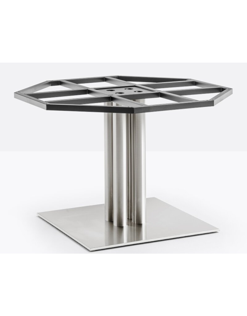 Pedrali Pedrali Inox ronde tafel met vierkante voet