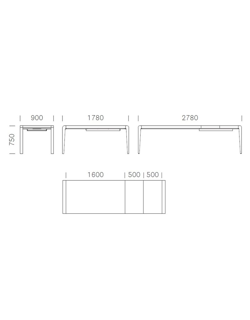 Pedrali Pedrali Exteso uitschuif tafel