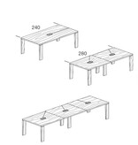 Bralco Bralco Sile 4 vergadertafel met kabeldoorvoer
