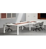 Bralco Bralco Sile 4 design vergadertafel met kleur inleg van leer of hout