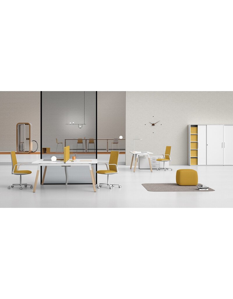 Bralco Bralco Polare modulair bureau met dressoir links- of rechtszijdig in veel kleuren leverbaar