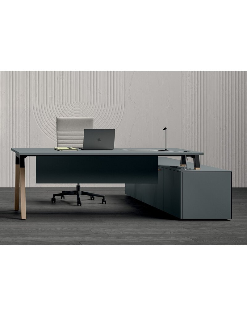 Bralco Bralco Polare modulair bureau met dressoir links- of rechtszijdig in veel kleuren leverbaar