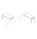 Bralco Bralco Polare modulair bureau met dressoir links- of rechtszijdig in veel kleuren leverbaar