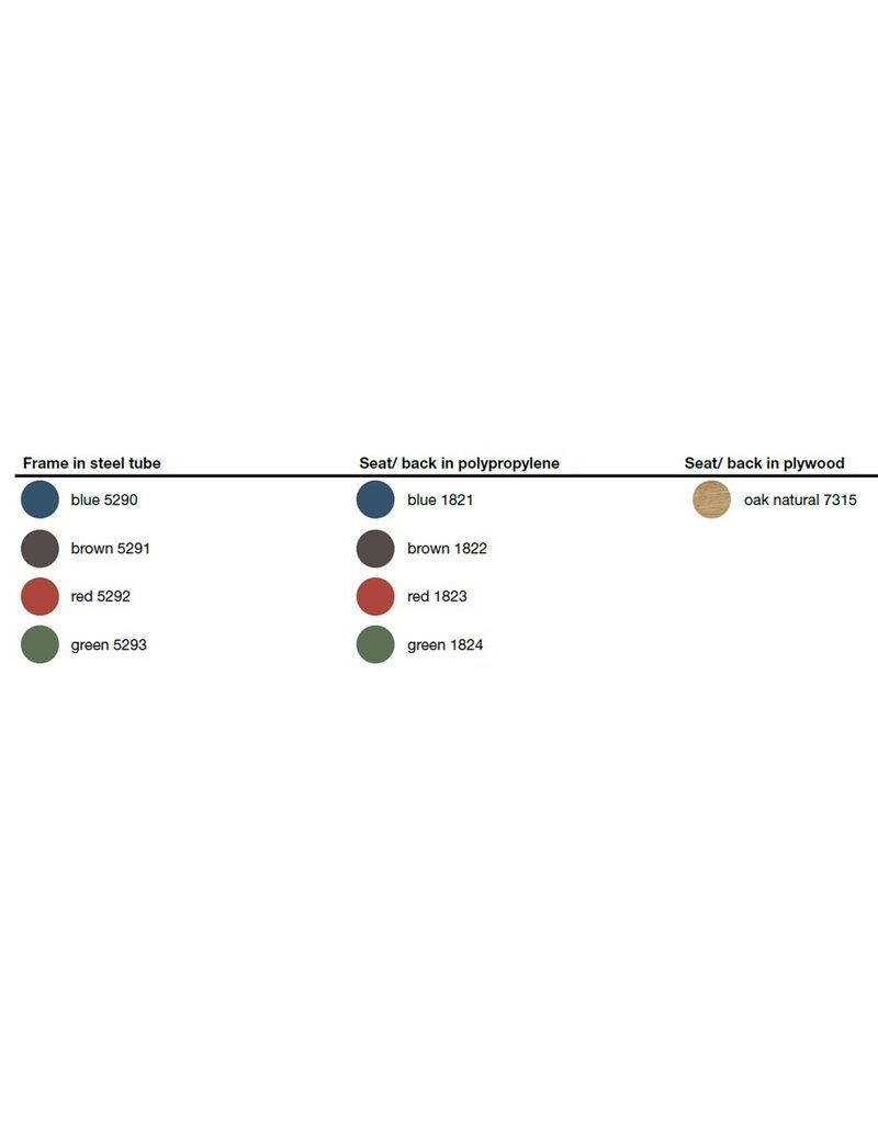 Magis Magis Motta retro stoel stalen frame met polypropyleen rugleuning en zitting