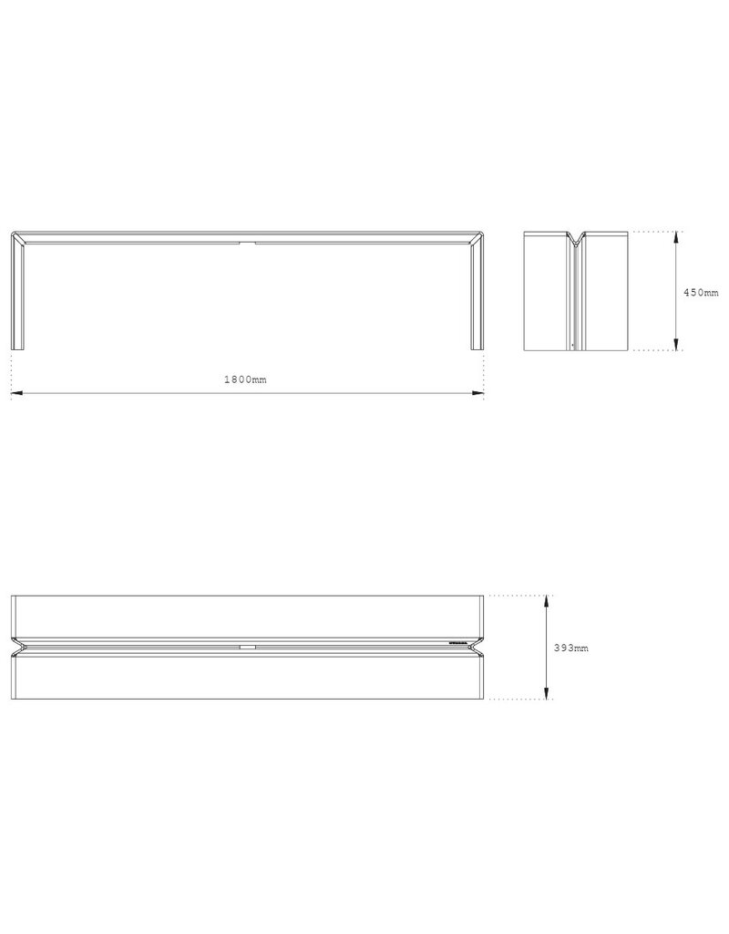 Wünder Wünder The Bench gepoedercoat aluminium bank