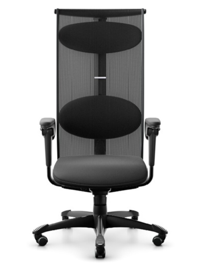 HÅG HÅG Inspiration 9231 bureaustoel met hoge net-rugleuning en leren zitting