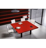 Fantoni Fantoni Multipliceo leren bureau met vast ladeblok