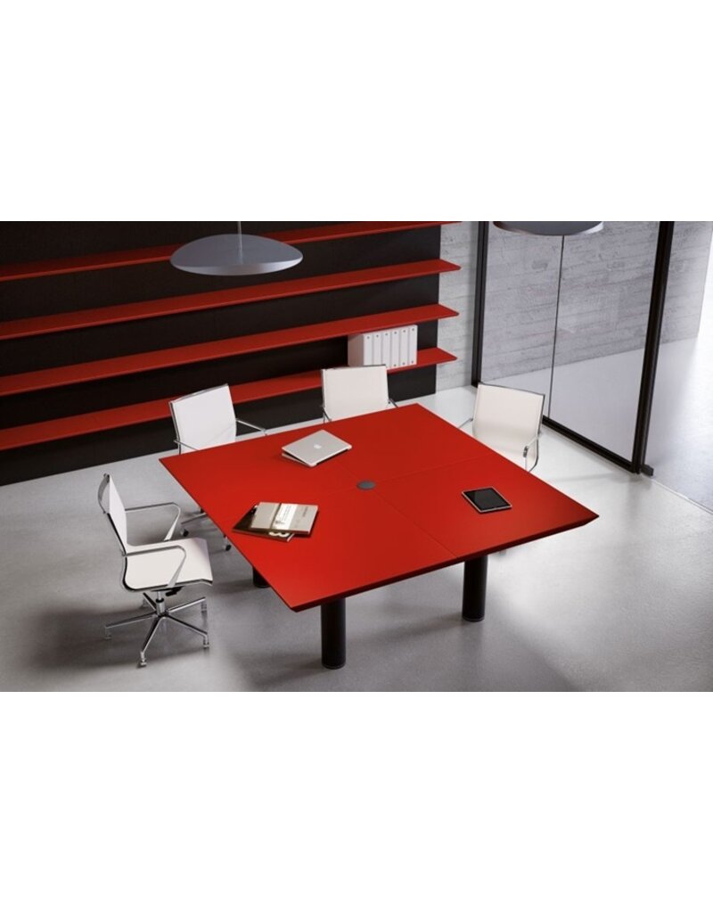 Fantoni Fantoni Multipliceo leren bureau met vast ladeblok